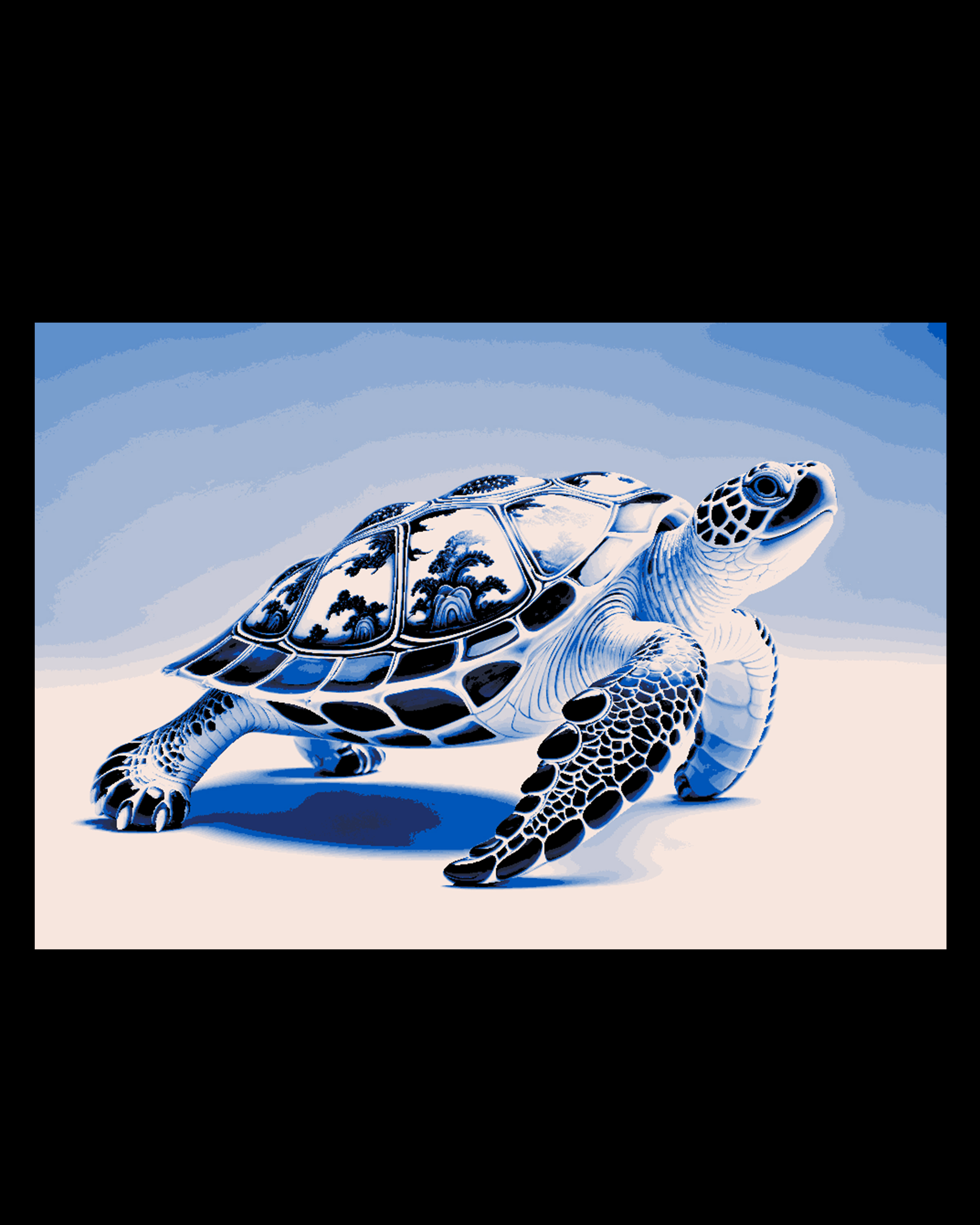 The Fragile Elegance - Porcelain Sea Turtle Swimming - Hueforge art by BooneCo3d HueForge model: The Fragile Elegance - Porcelain Sea Turtle Swimming - Hueforge art by BooneCo3d