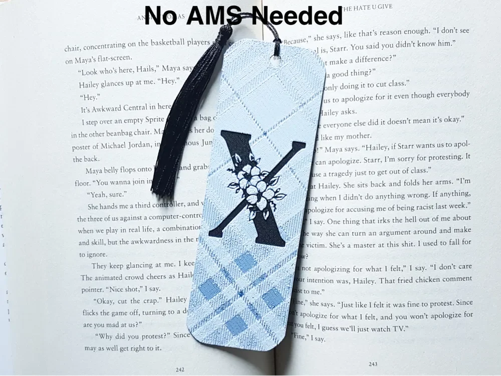 Monogram X Bookmark, Hueforge by Dame Jo HueForge model: Monogram X Bookmark, Hueforge by Dame Jo