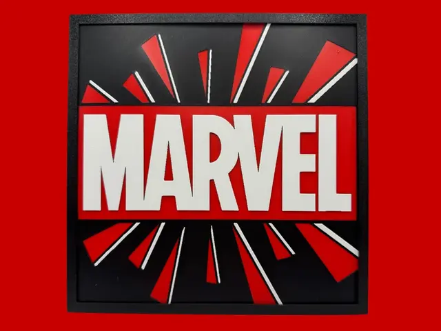 HueForge model: Marvel Logo - Burst Style by Canadian Gamer