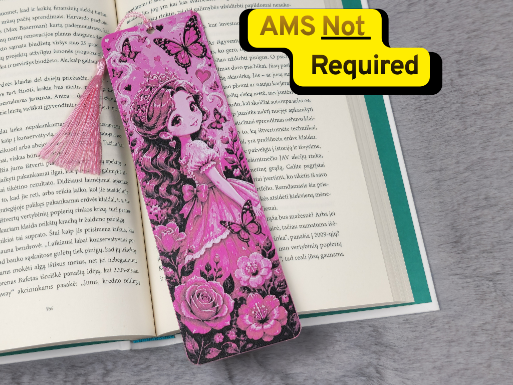 Pink Princess Butterfly HueForge Bookmark by 2D Wall Art HueForge model: Pink Princess Butterfly HueForge Bookmark by 2D Wall Art