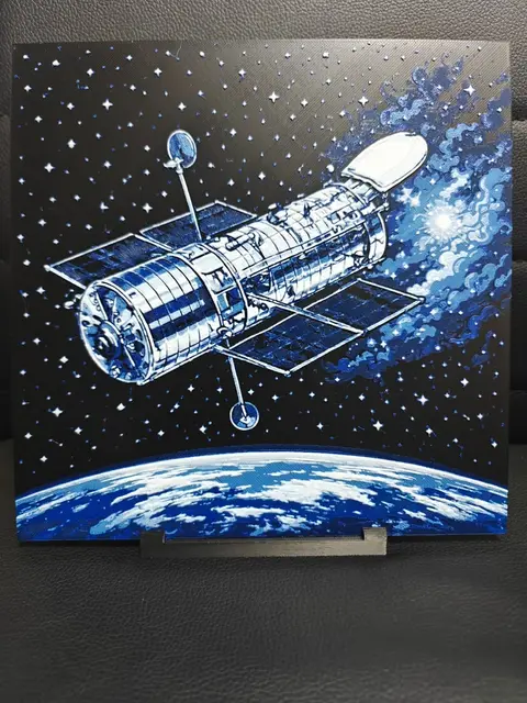 HueForge model: Hubble Telescope in Orbit by TheHueforgeLady