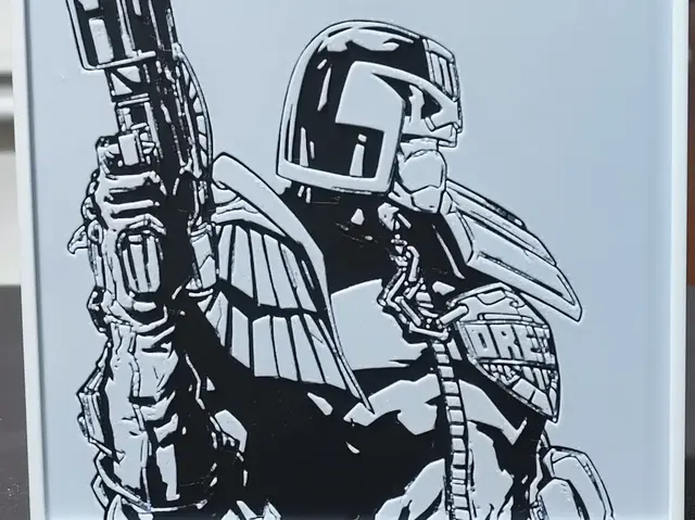 HueForge model: Judge Dredd HueForge 2 Color by BoDad