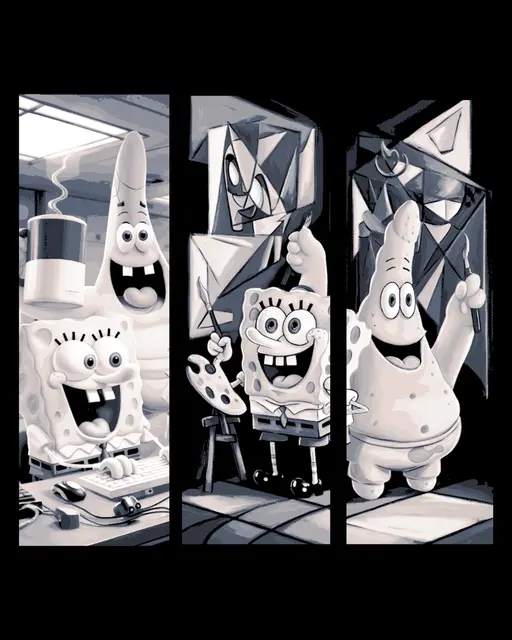 HueForge model: Best Friends forever - Spongebob and Patrick -set of bookmarks by BooneCo3d