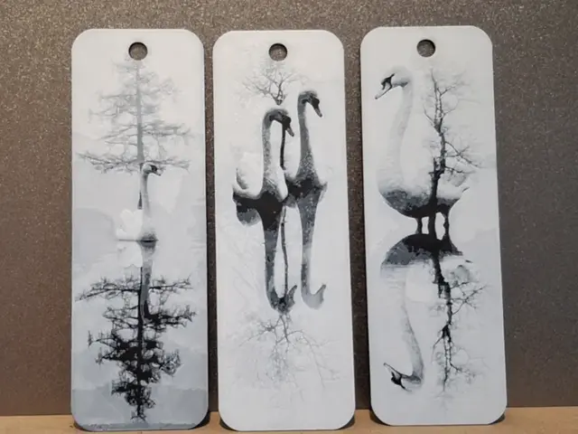 HueForge model: set of 3 Swanlake Bookmarks by 3dGlow