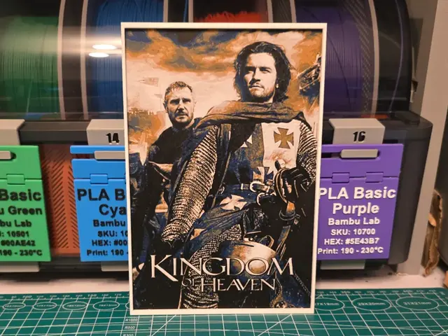HueForge model: Kingdom of Heaven Movie Poster - Hueforge Art by Lumpy3D