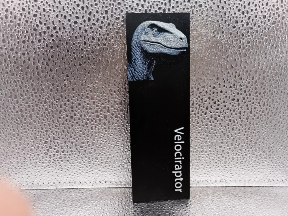 Velociraptor Bookmark hueforge by Borishotch Industries HueForge model: Velociraptor Bookmark hueforge by Borishotch Industries