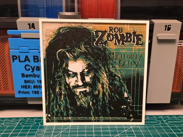 HueForge model: Rob Zombie "Hellbilly Deluxe" Album - Hueforge Art by Lumpy3D