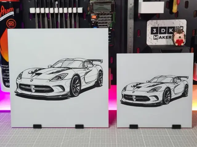 HueForge model: Dodge Viper – Hueforge – 3 Colors by Montoya Maker