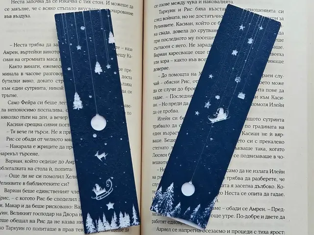 HueForge model: Frosty Twilight - Christmas Bookmarks Set by C3D
