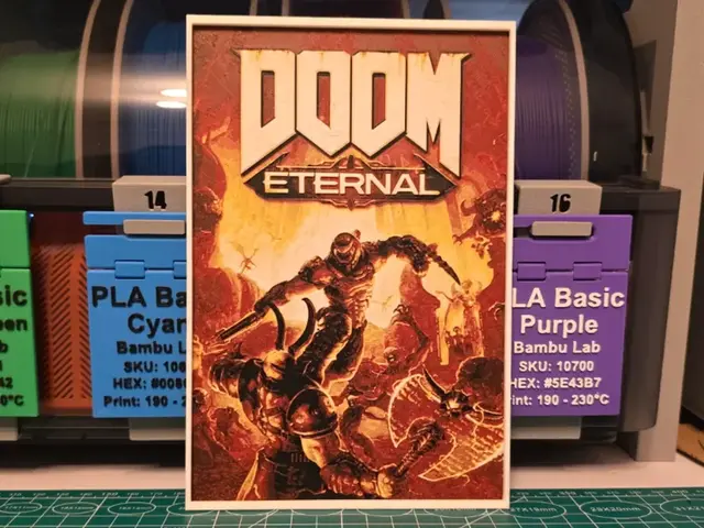 HueForge model: DOOM Eternal Game Poster - Hueforge Art by Lumpy3D