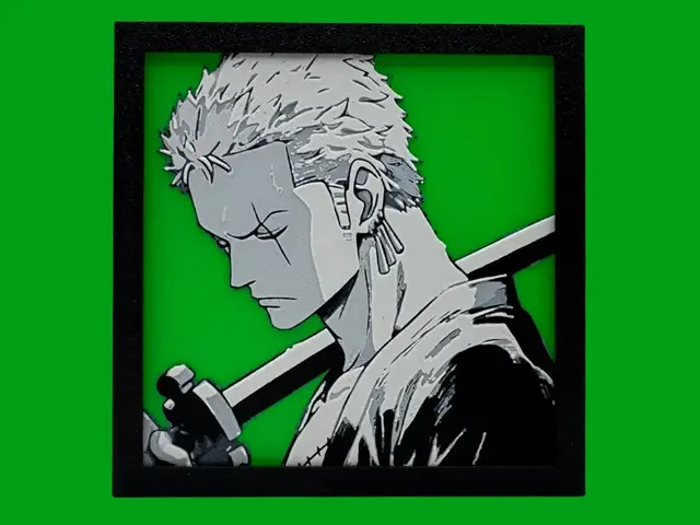 HueForge model: Roronoa Zoro - One Piece - 4 Color Collection by Canadian Gamer