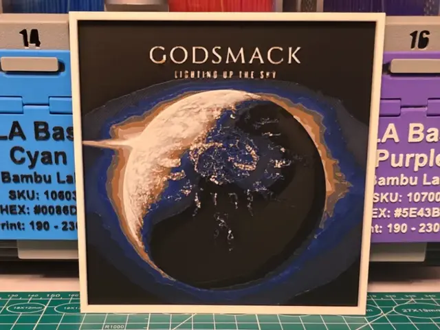 HueForge model: Godsmack "Lighting Up the Sky" Album - Hueforge by Lumpy3D