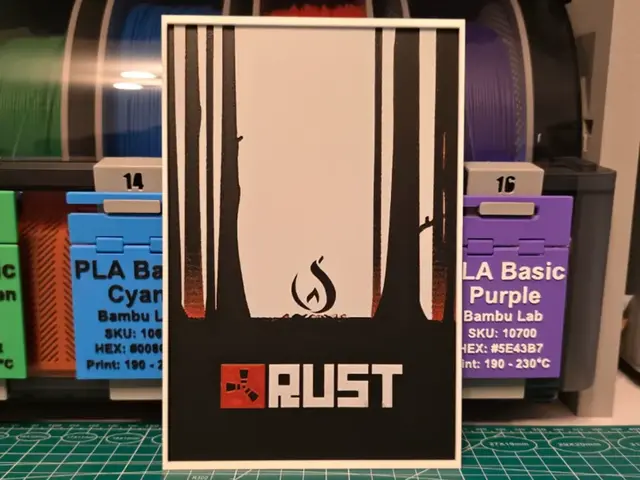 HueForge model: Rust Game Poster - Hueforge Art by Lumpy3D