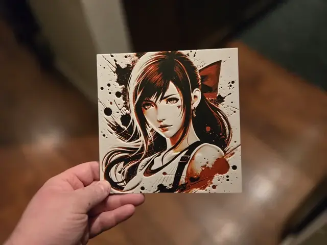 HueForge model: Graffiti Tifa Lockhart Hueforge by 3Ree Printing