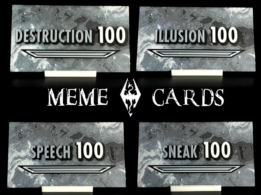 Skyrim Meme - Hueforge Wallet Cards by NiiON HueForge model: Skyrim Meme - Hueforge Wallet Cards by NiiON