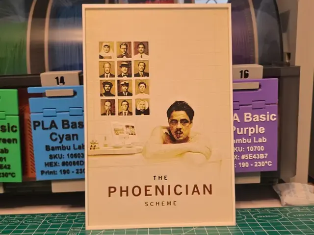 HueForge model: The Phoenician Scheme Movie Poster - Hueforge Art by Lumpy3D