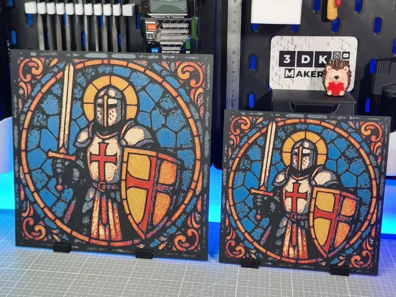 Templar Glass - 5 Colors - Hueforge by Montoya Maker HueForge model: Templar Glass - 5 Colors - Hueforge by Montoya Maker