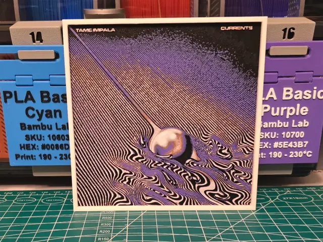 HueForge model: Tame Impala "Currents" Album - Hueforge Art by Lumpy3D
