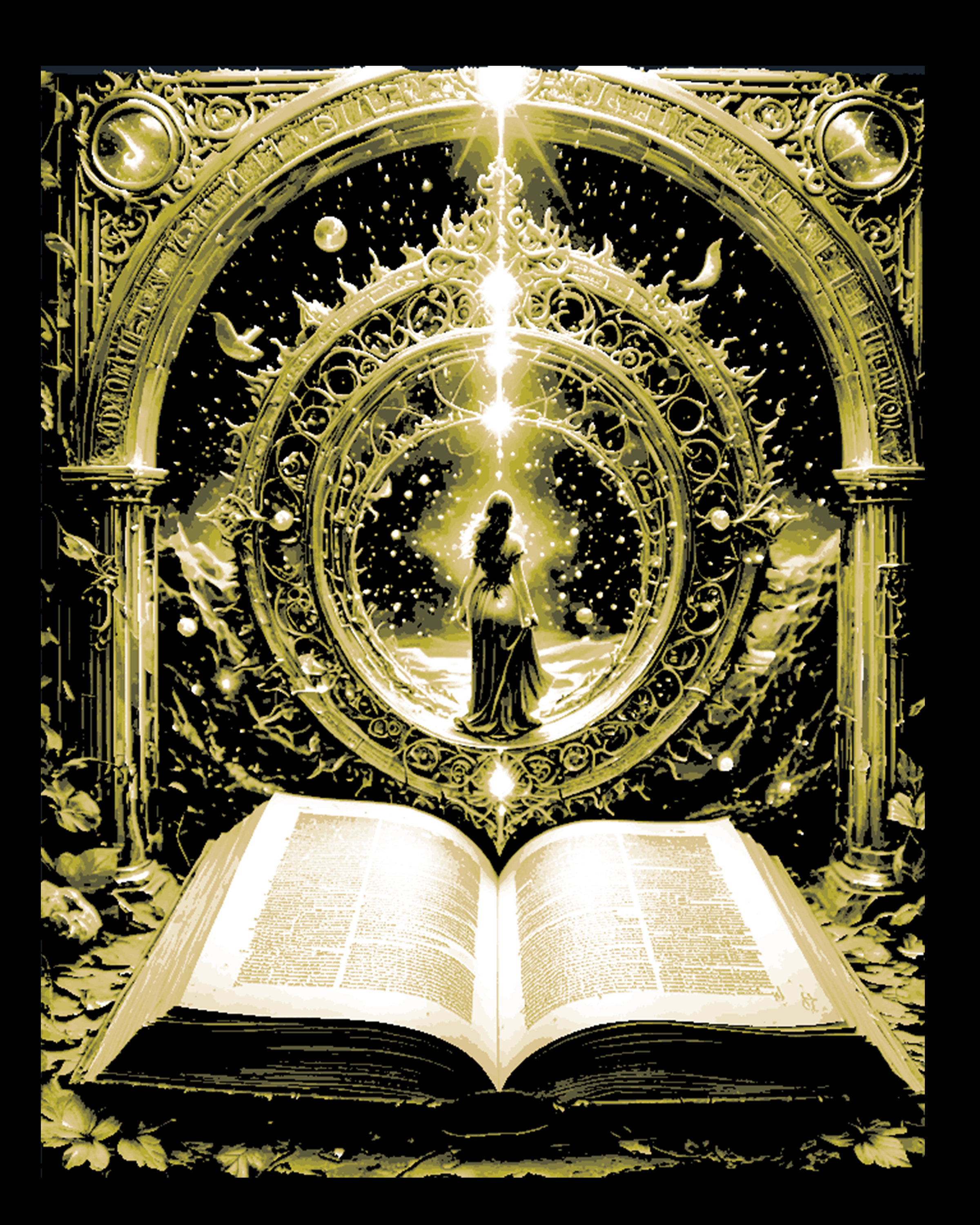 Religion, Life, Power and the Cosmos come through books - Wall Art by BooneCo3d HueForge model: Religion, Life, Power and the Cosmos come through books - Wall Art by BooneCo3d