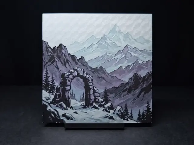 HueForge model: Mountain Archway - Hueforge Wall Art by LED