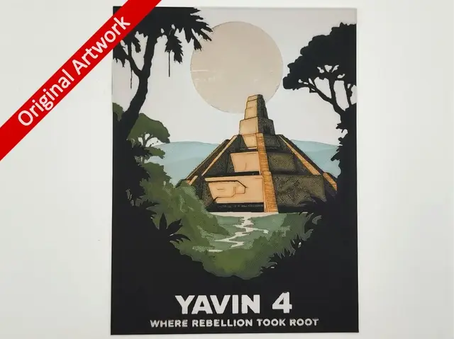 HueForge model: Yavin 4 travel poster - hueforge by Altf4-Formation
