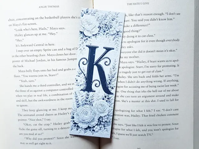 HueForge model: Bookmark, Monogram K, Floral Background, Hueforge by Dame Jo