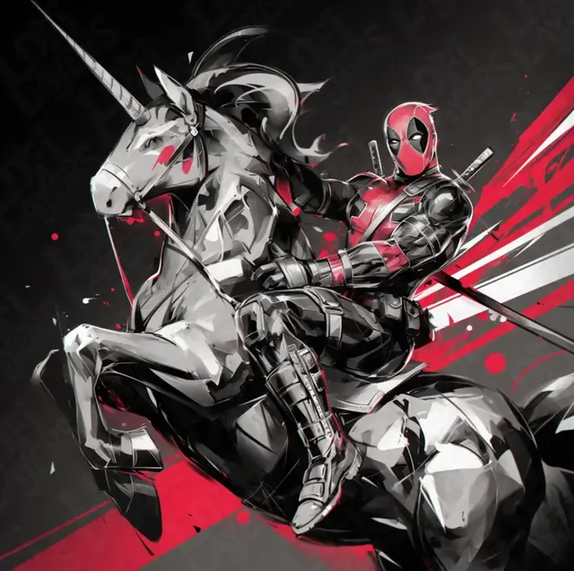 Deadpool on a Unicorn Hueforge
