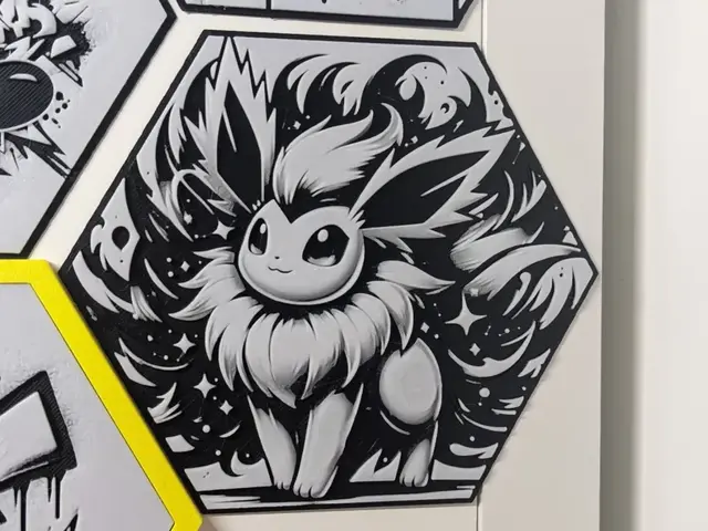 HueForge model: Pokemon Flareon Hueforge Hex Hexagon by Seb3D