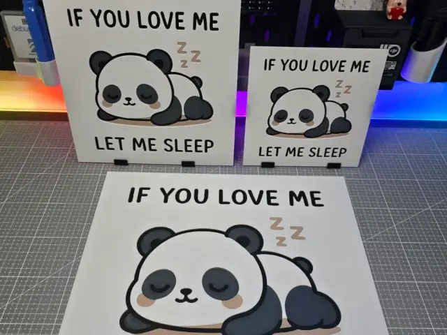 HueForge model: Panda Sleep Zone - Hueforge - 4 Colors by Montoya Maker