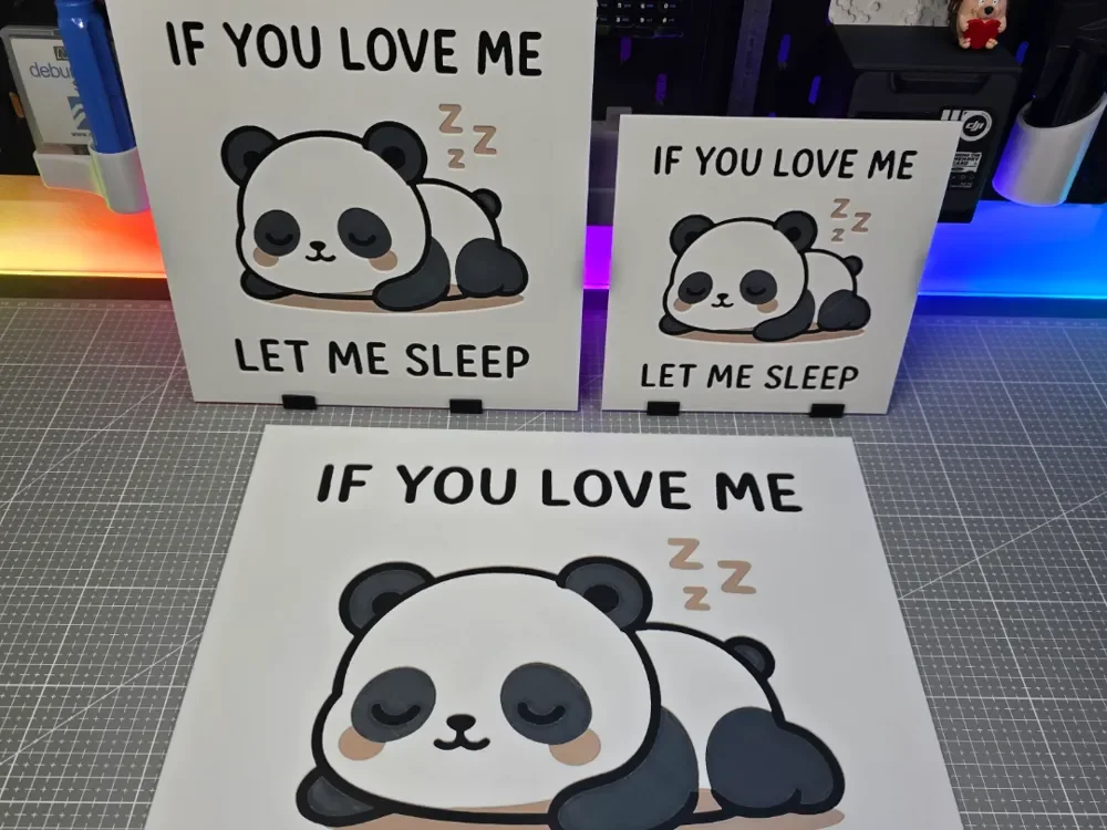 Panda Sleep Zone - Hueforge - 4 Colors by Montoya Maker HueForge model: Panda Sleep Zone - Hueforge - 4 Colors by Montoya Maker