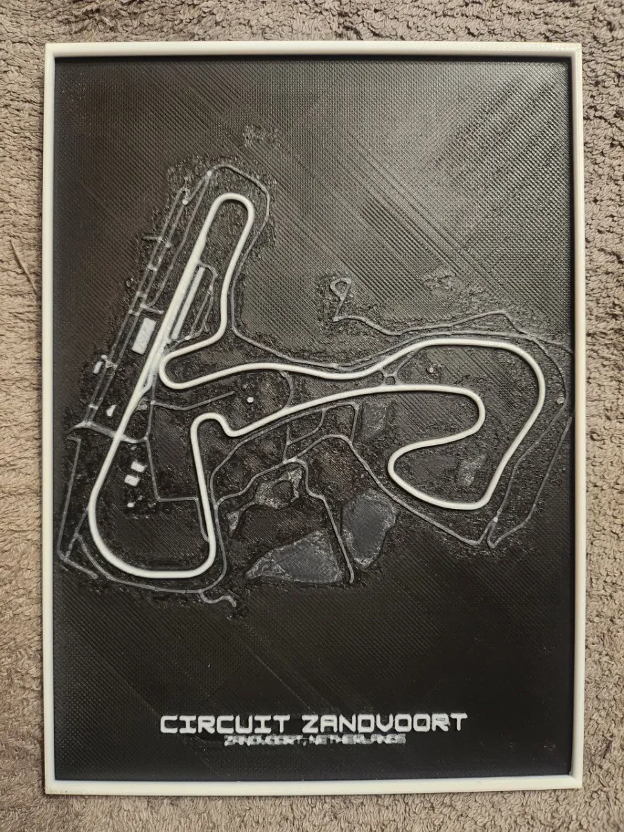 Zandvoort Circuit F1 - HueForge by keko HueForge model: Zandvoort Circuit F1 - HueForge by keko