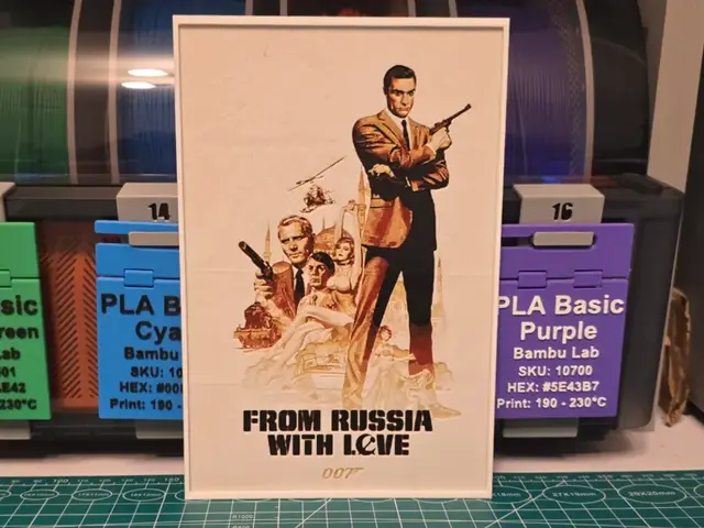 HueForge model: 007 From Russia with Love Poster - Hueforge Art by Lumpy3D