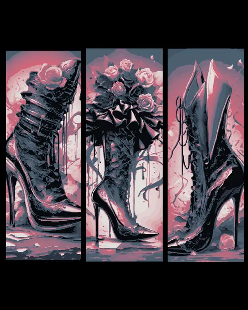 High Heel Shoes as a fashion and flowery Statement - Set of 3 Bookmarks