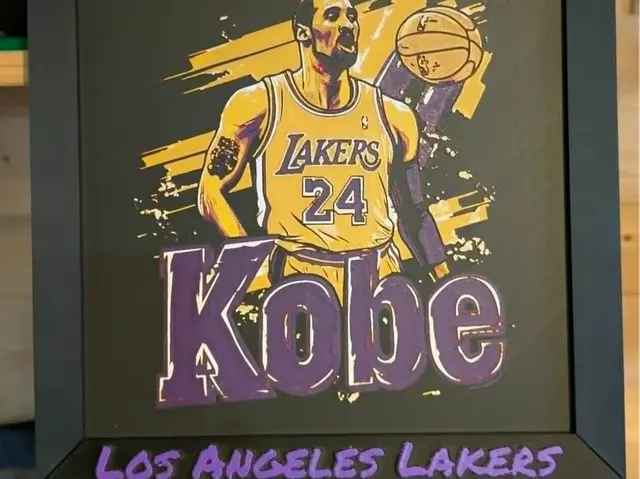 HueForge model: Tribute to Kobe-Lakers Hueforge by Cré'Art 3D