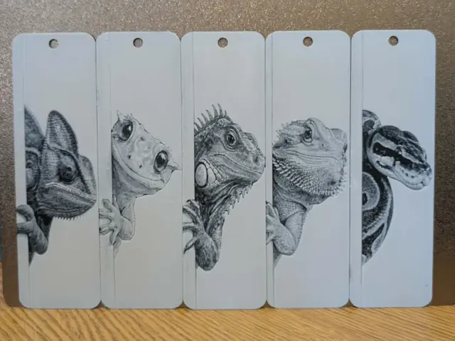 HueForge model: Peeking reptile bookmarks by 3dGlow