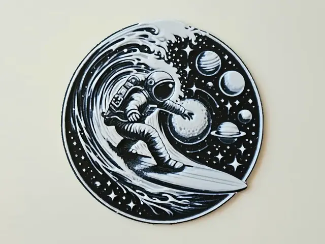 HueForge model: Galactic Surfer - Coasters by C3D