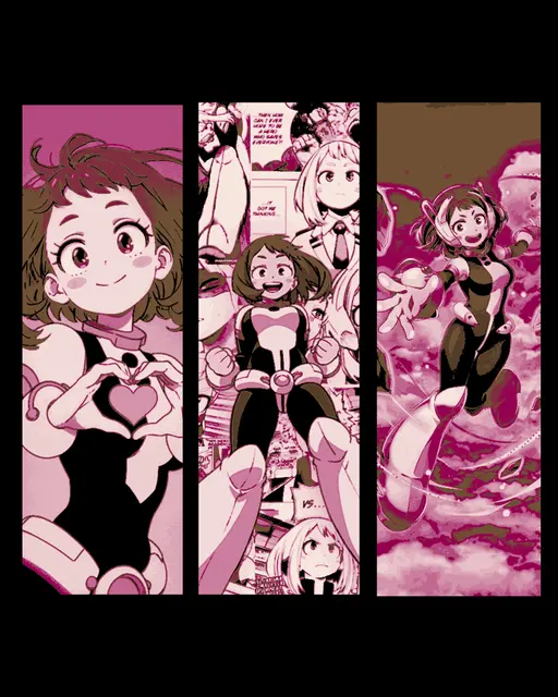 HueForge model: Fan Art from My Hero Academia Heroine Ochako Uraraka - Set of bookmarks by BooneCo3d