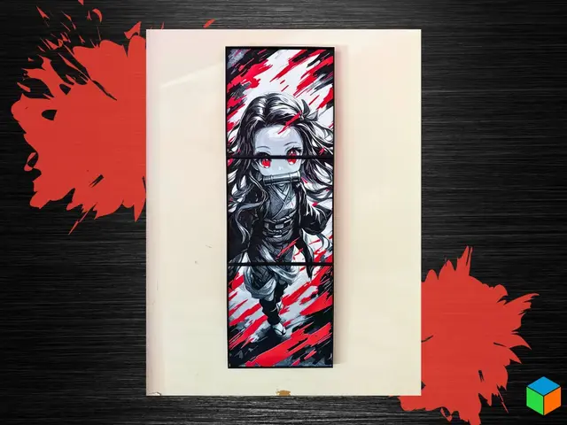HueForge model: Nezuko Tiled HueForge Print (200×600) by 3D Prints By Vic