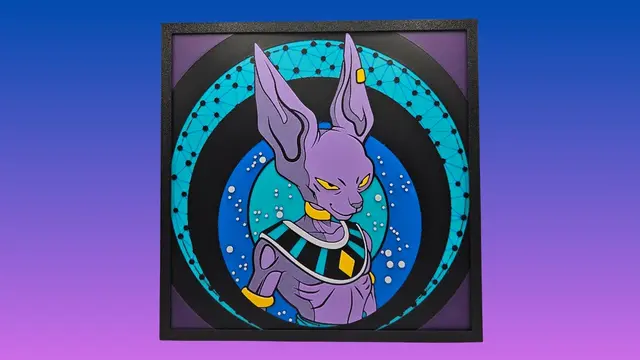 HueForge model: Beerus, God of Destruction (Dragon Ball Z) by BusyKikiBee