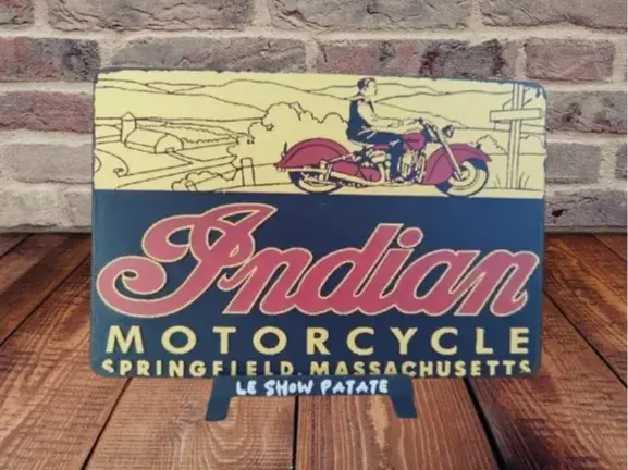 HueForge model: Plaque Vintage Indian Motorcycle Hueforge by leshowpatate