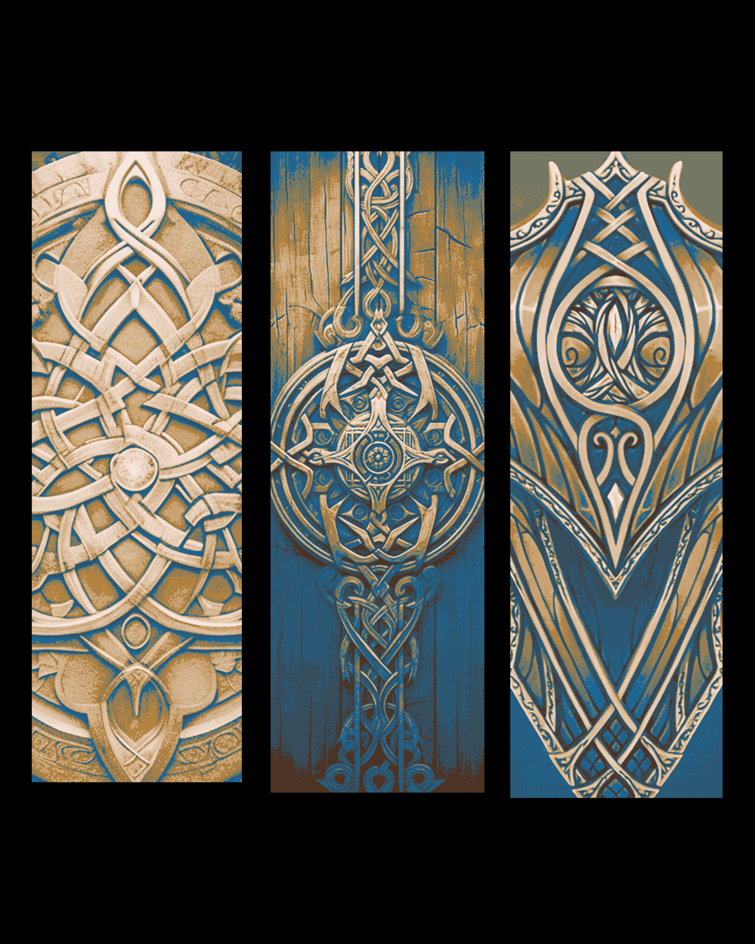 Designs from the family and shields - set of bookmarks by BooneCo3d HueForge model: Designs from the family and shields - set of bookmarks by BooneCo3d