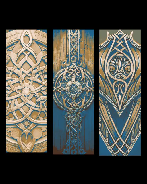 HueForge model: Designs from the family and shields - set of bookmarks by BooneCo3d