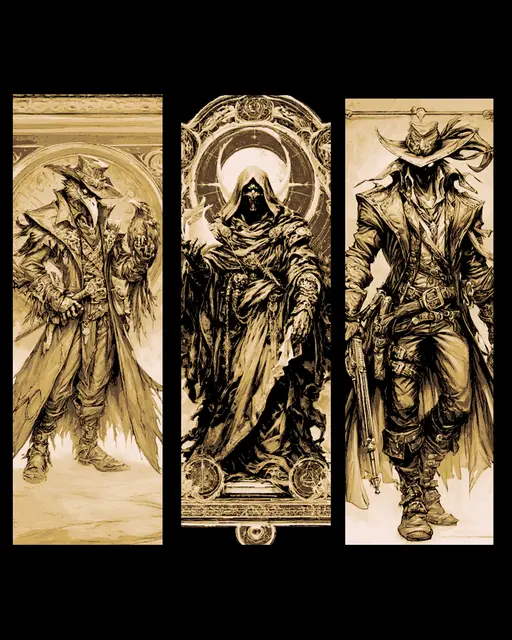 HueForge model: The demon hunters of the wild west - The Tarot gang - set of bookmarks by BooneCo3d