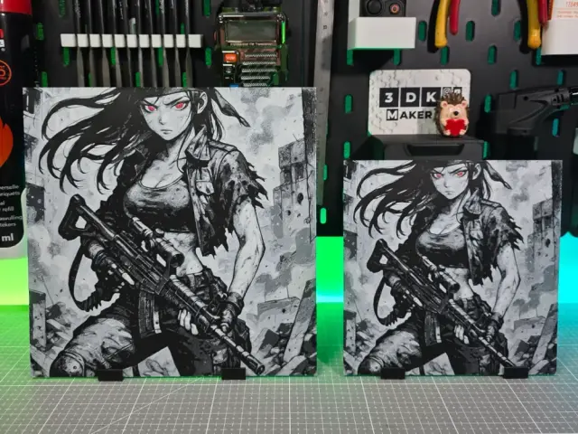 HueForge model: Girl Anime QBZ – Hueforge – 4 Colors by Montoya Maker