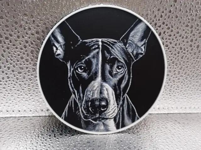 HueForge model: Bull Terrier Coaster – Hueforge by Borishotch Industries