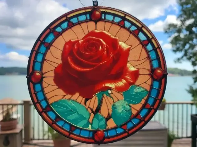 HueForge model: HueForge Stained Glass Rose by tlavedas