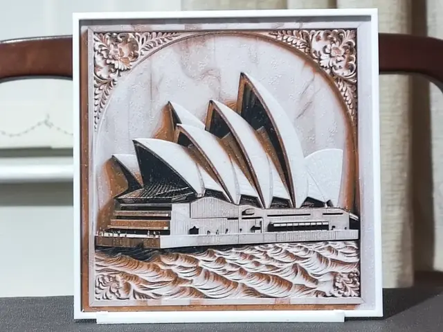 HueForge model: Carved Sydney Opera House - HueForge 3 Color by BoDad