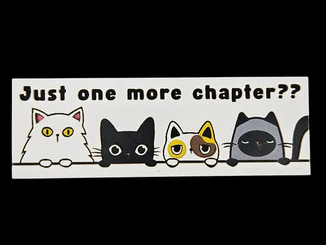 HueForge model: Just One More Chapter? Cats Bookmark by BusyKikiBee