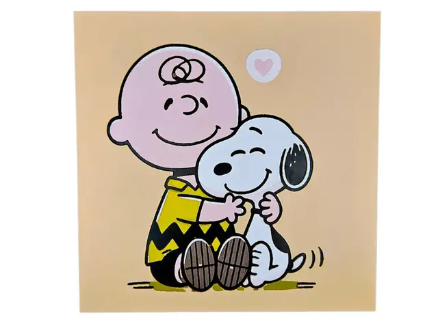 HueForge model: Charlie Brown and Snoopy by BusyKikiBee