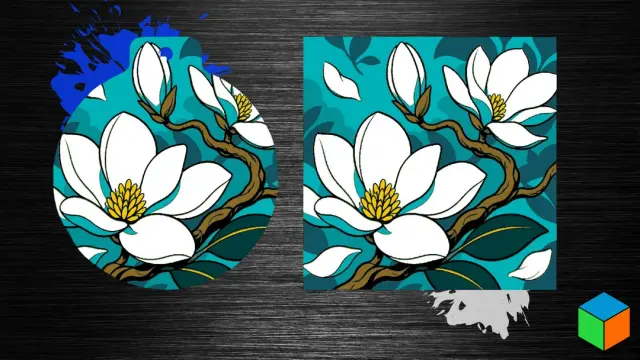 White Blooms on Teal — Ornament + 200×200 Poster